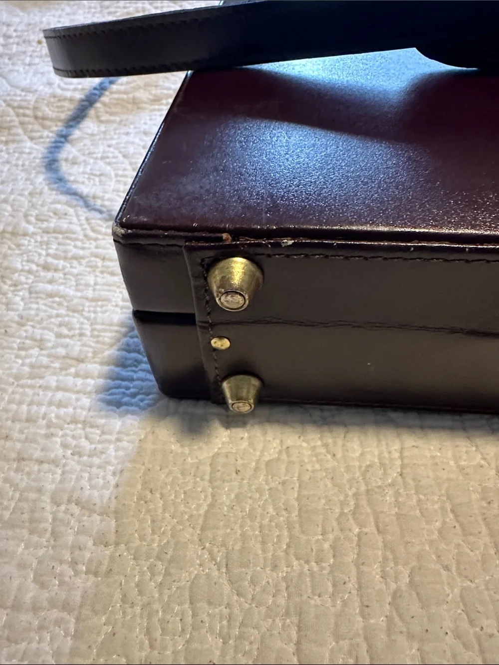 Heritage Black Leather Briefcase with Croc-Embossed Center